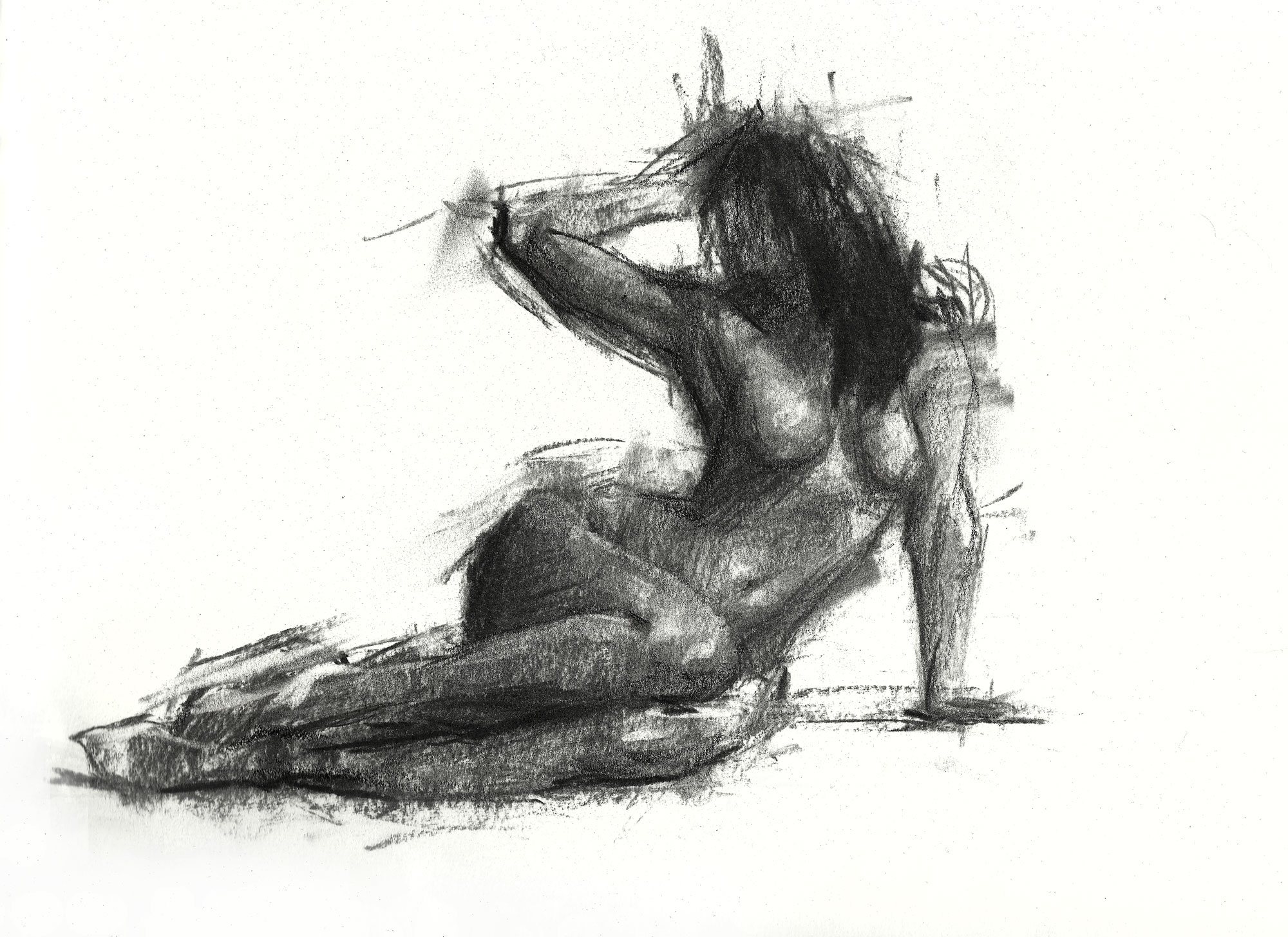 Charcoal figure drawing