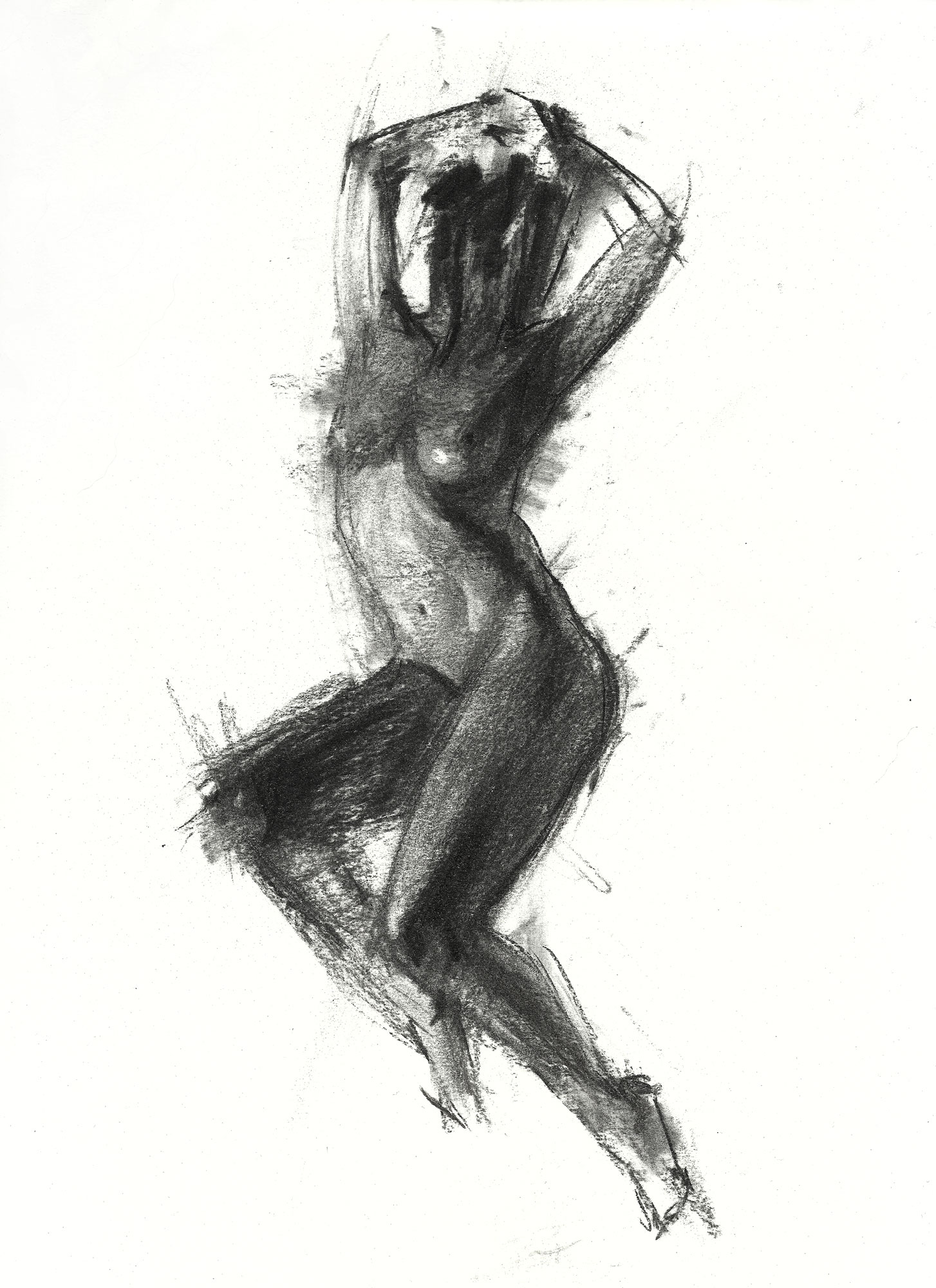 Charcoal drawing of a figure